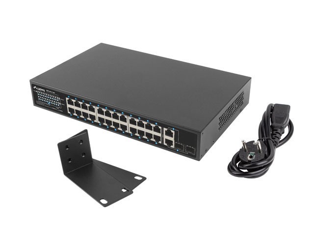 Lanberg switch 19&quot; RSFE-24P-2C-360 24*100Mb PoE+ 2*combo Gigabit 360W