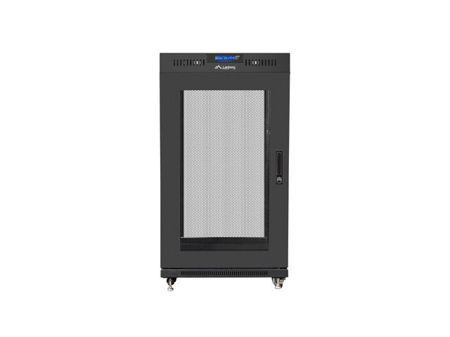 Lanberg 19&quot; free-standing rack cabinet, 22U/600*600 with mesh door, LCD, black V2, flat pack