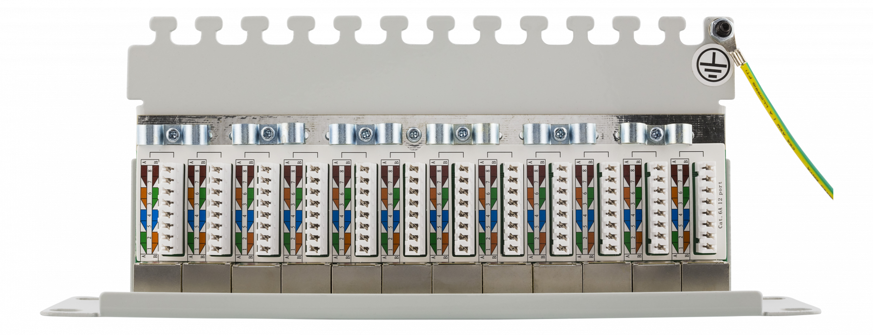 10&quot; patch panel, 12*RJ45, CAT6A, STP, 1U, 10GBPS, metal, hall