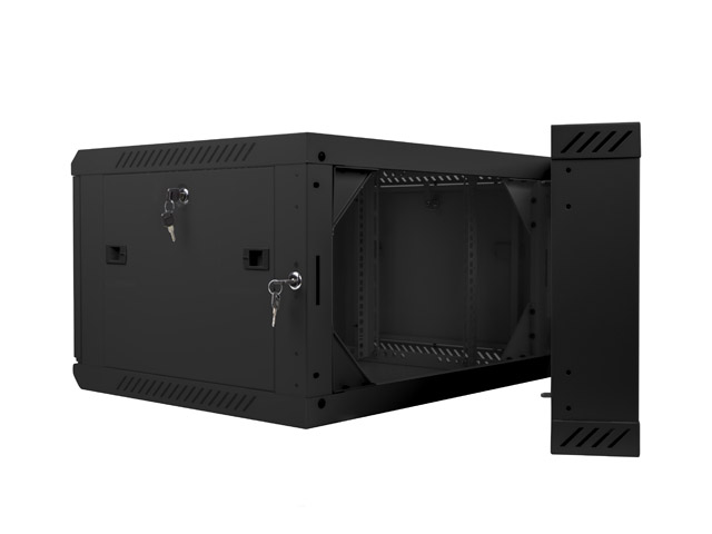 Lanberg 19&quot; 6U wall-mounted double section rack, flat pack, 600*600mm, black