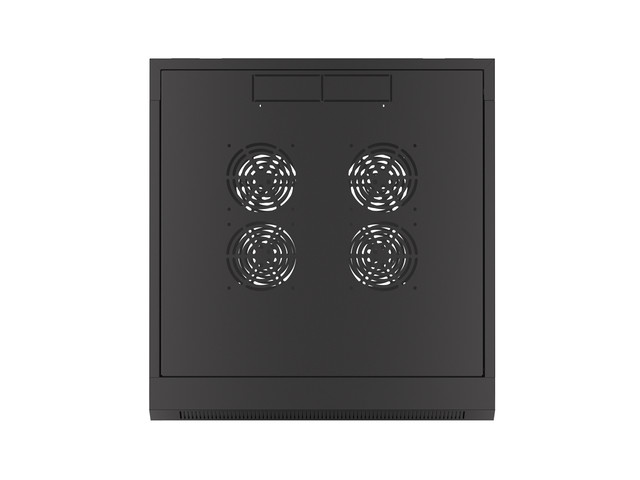 Lanberg 19" wall-mount rack cabinet 4U 570*600 with glass door, black, flatpack