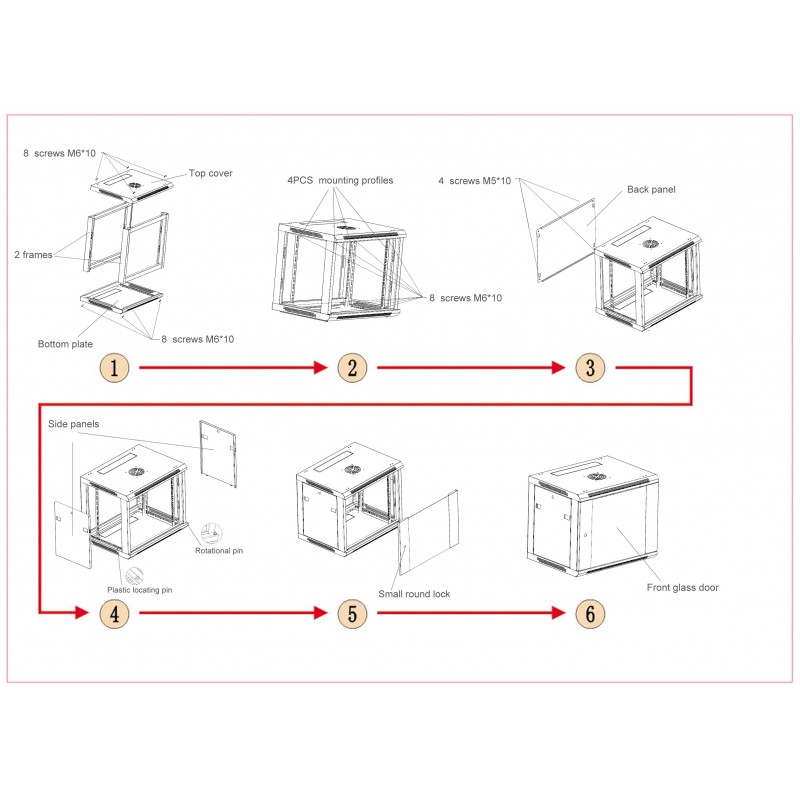 Netrack 19" wall-mount F-Line rack cabinet, 18U 600*600, glass door, black, flat-pack