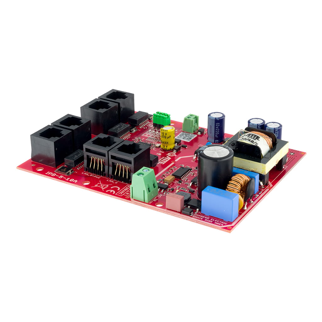 6-port PoE switch with integrated power supply