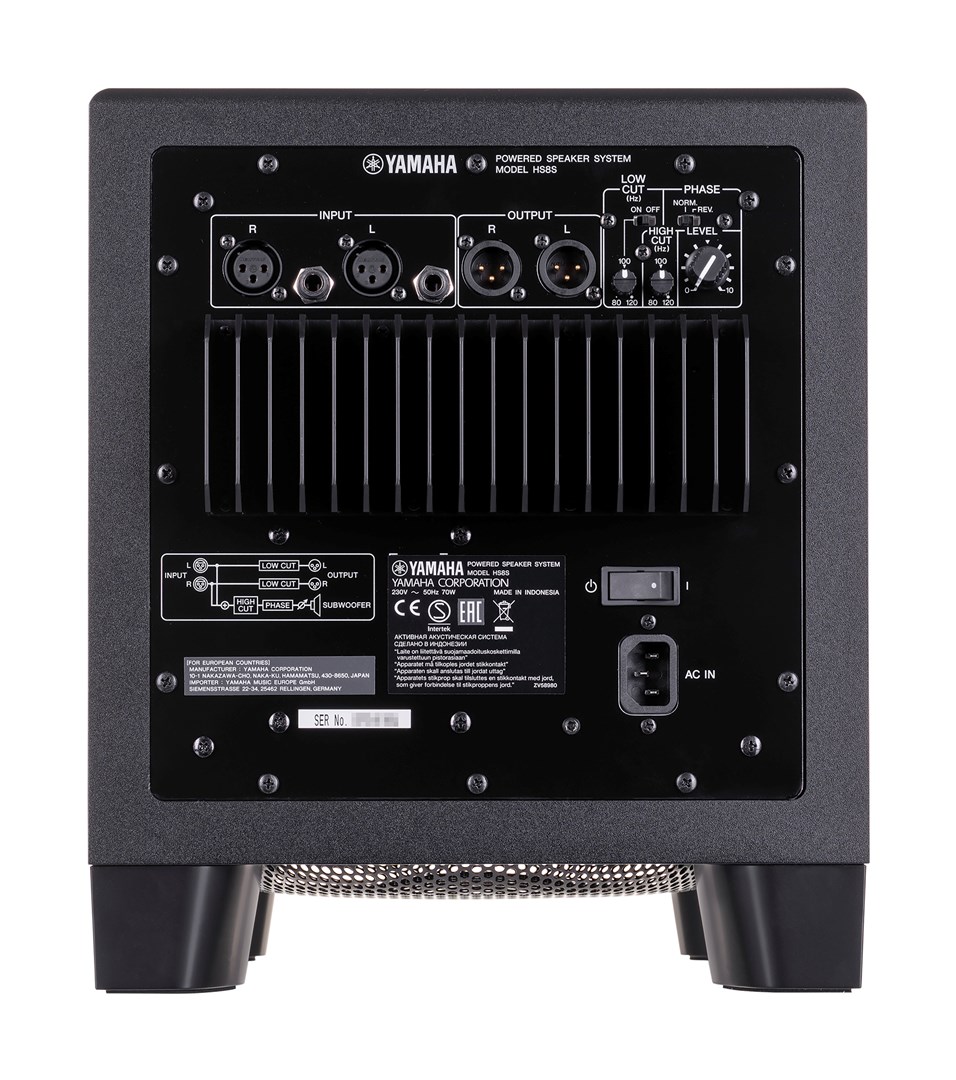 Yamaha HS8S subwoofer 150W, black