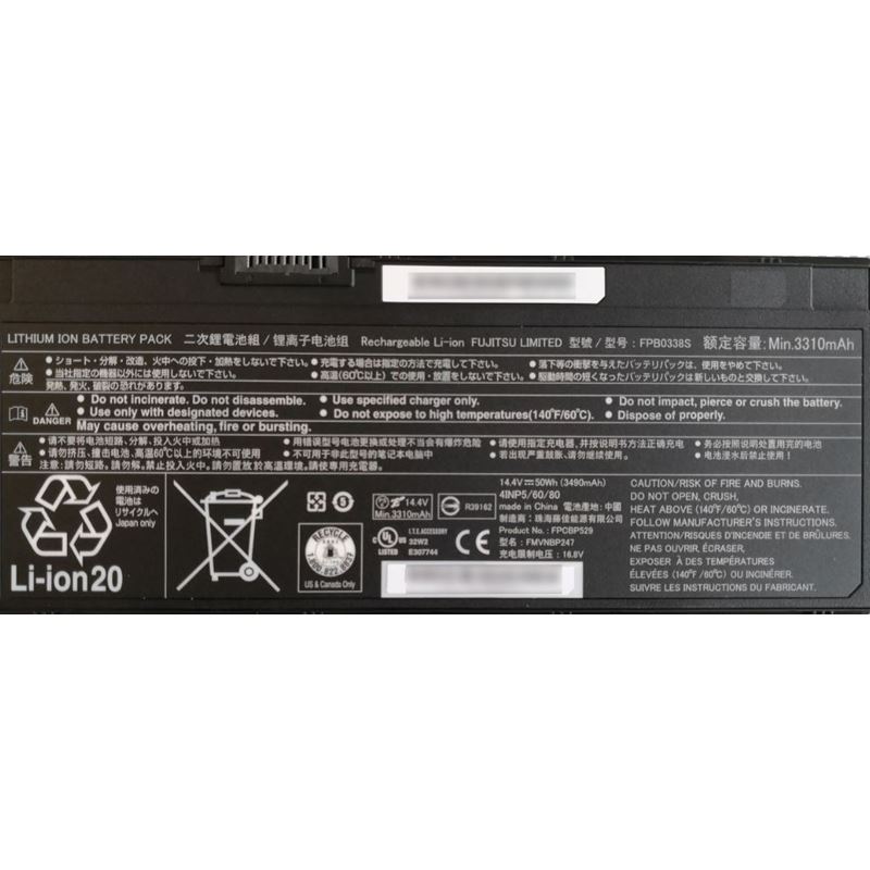 CoreParts 4-cell 50Wh battery for Lifebook E448, E449, E458, E459, E5410, E548, E549, E558, E559, E5510, T937, T938, T939, U747, U748, U749, U7410, U757, U758, U759, U7510