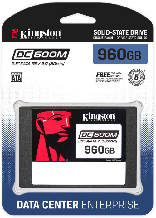 Kingston 960GB DC600M 2.5" SATA3 mixed-use data center SSD for enterprise servers &amp; NAS (VMWare ready)