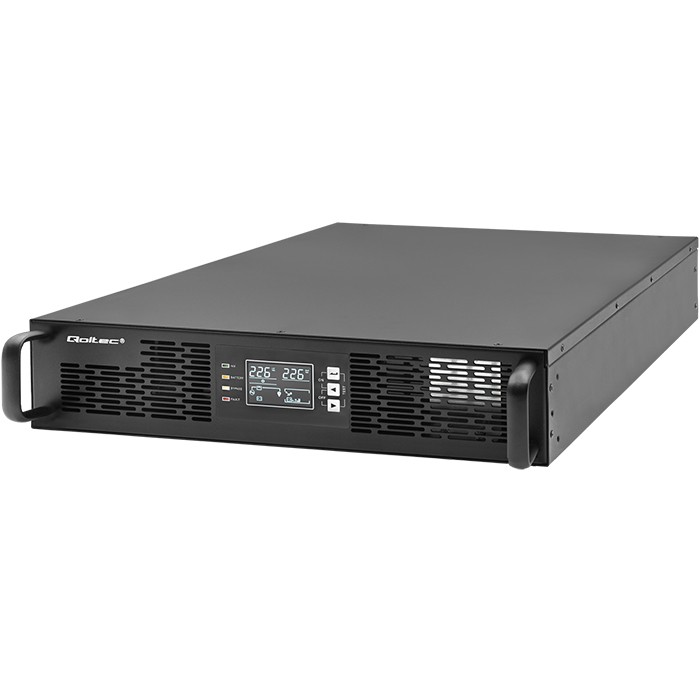 Qoltec online UPS 2000VA/2000W, power factor 1.0, LCD, EPO, USB, 2U rackmountable