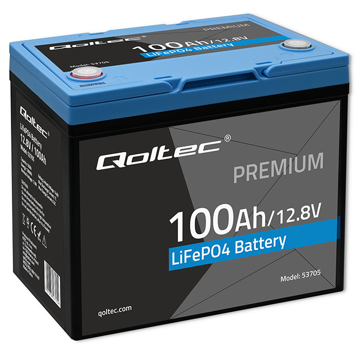 Qoltec LiFePO4 battery 12.8V, 100Ah, 1280Wh, BMS