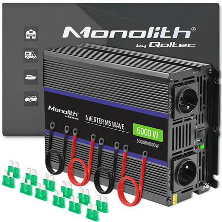 Monolith voltage converter 6000 MS wave | 12V to 230V | 3000/6000W | USB