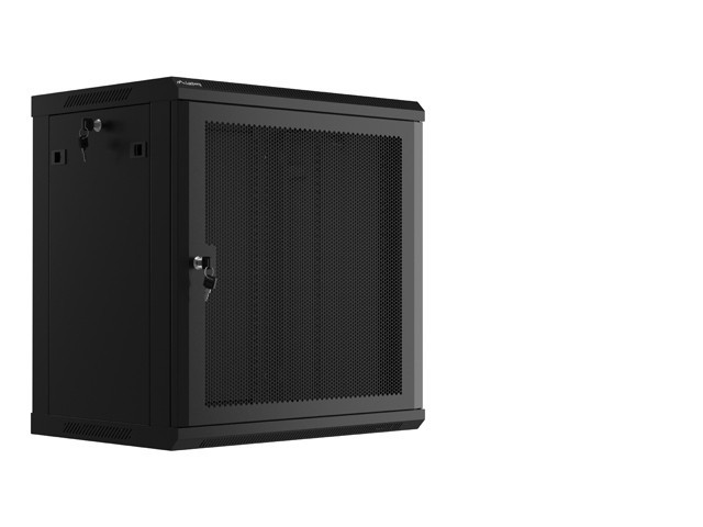 Lanberg 19&quot; wall-mount cabinet 12U/600*450 with perforated door (flat pack), black 
