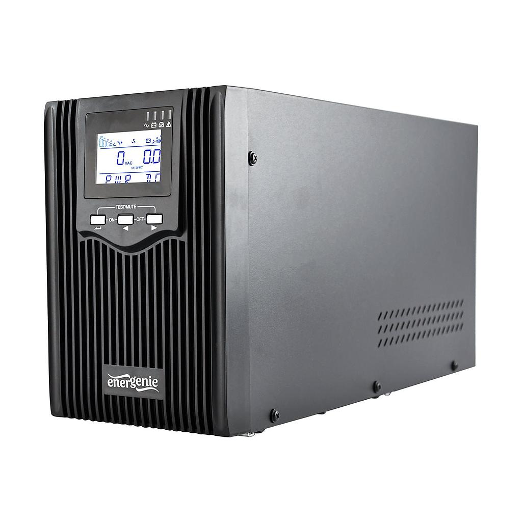 Energenie by Gembird line-interactive UPS 2000VA/1600W, pure sine, 2*Schuko 3*IEC 230V out USB-BF LCD display