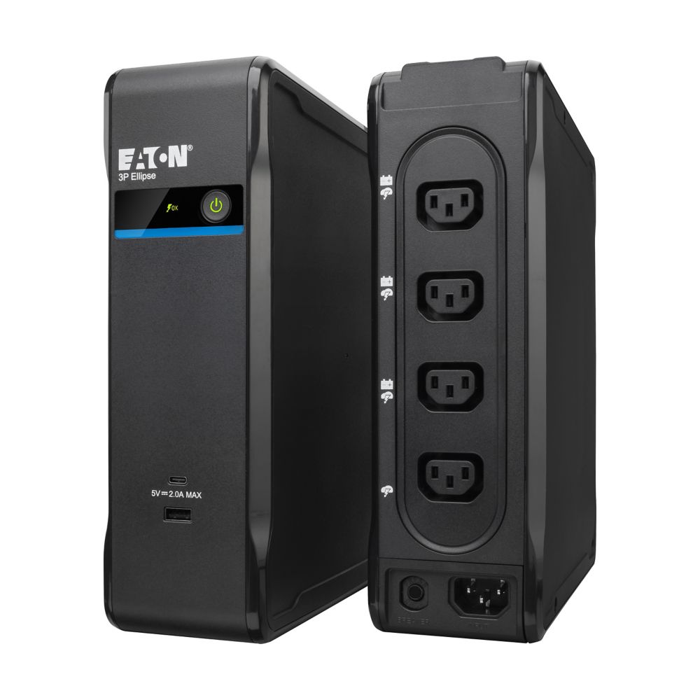 Eaton 3P Ellipse off-line UPS USB IEC, 900VA/540W, input: C14, outputs: (3) C13, (1) C13 surge only, USB charge, tower
