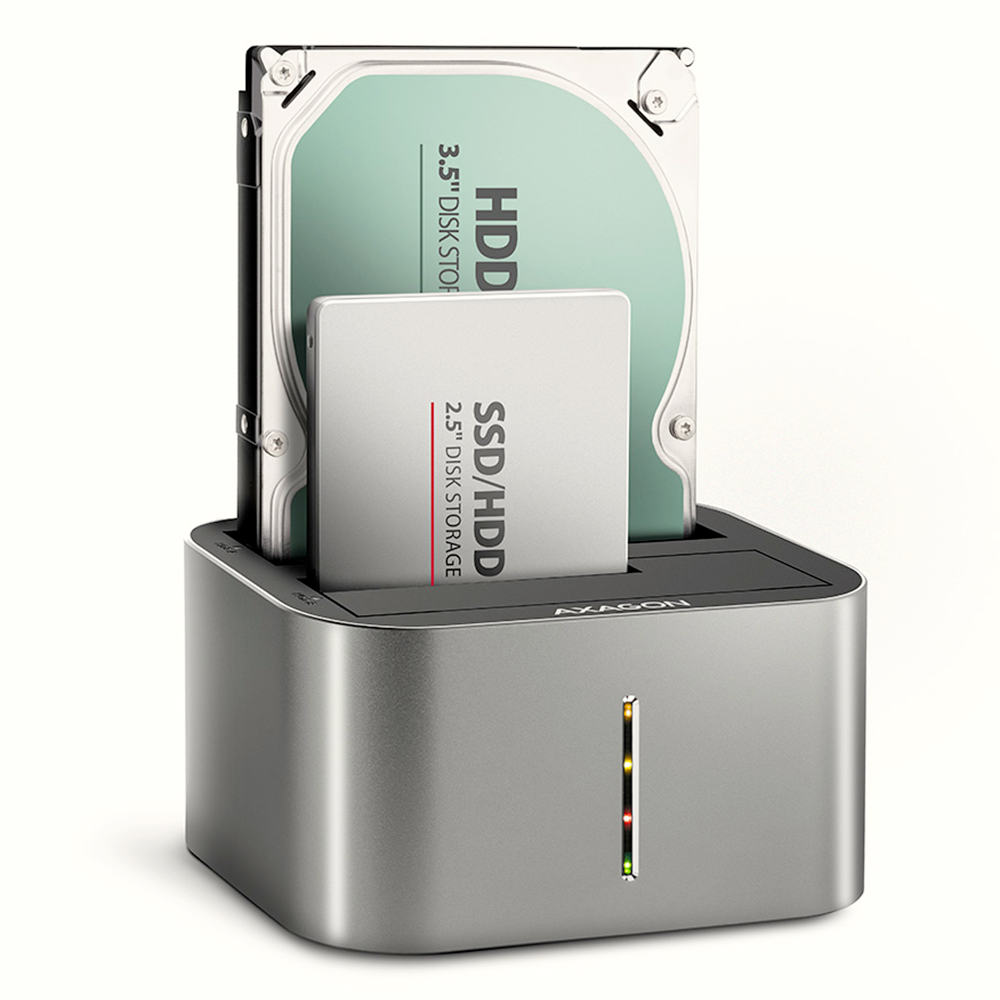 Axagon dual USB-C 5Gbps docking station for up to two 2.5&quot;/3.5&quot; SATA HDD/SSD