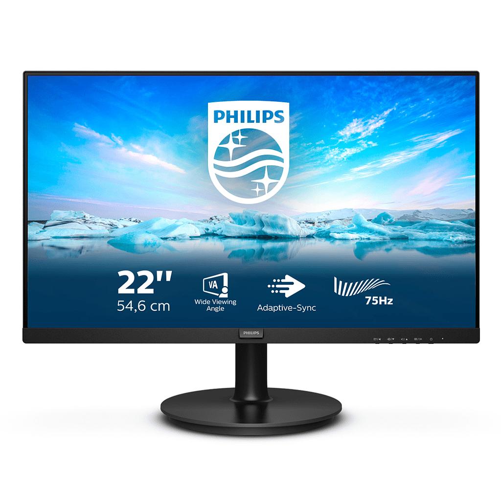 Philips V-line 22&quot;, Full HD (1080p) 1920*1080@75 Hz, 250 cd/m², HDMI, VGA, DisplayPort, tilt, speaker(s)