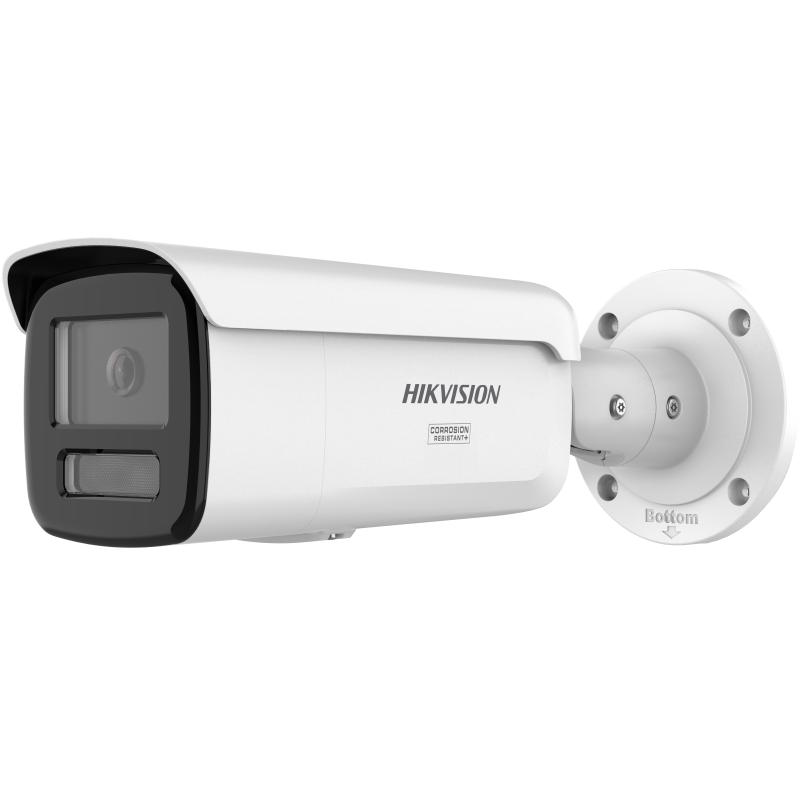 Hikvision valge IP kaamera 8 MP Colorvu toru, IP67, PoE, IR60m, 512GB, Audio/Alarm,strobo