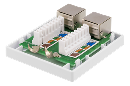 Shielded network socket, surface UTP 2*RJ45, Cat6