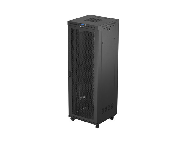 Lanberg 19" free-standing rack cabinet, 47U 800*800 with mesh door, LCD, black, flat-pack