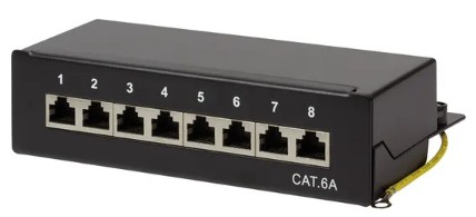 Logilink patch panel Cat.6A table/wall 8-port, black