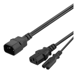 Y- jagur-toitekaabel, C14 -> C13+C7, 0.5m, must