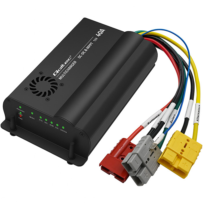 Qoltec automatic DC-DC charger 12V with MPPT regulaator, 40A, LiFePO4 AGM GEL STD