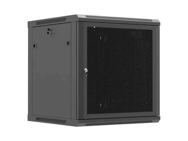 Lanberg 19" wall-mount rack cabinet, 12U/600*600 with mesh door, black, flat pack