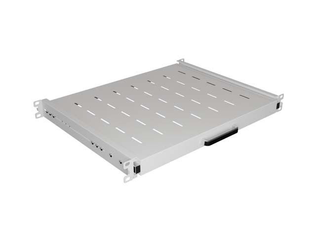 Lanberg 19" 1U, 35cm sügav siinidel riiul, hall, RAL7035, 4*M6 kruvid, kuni 35kg