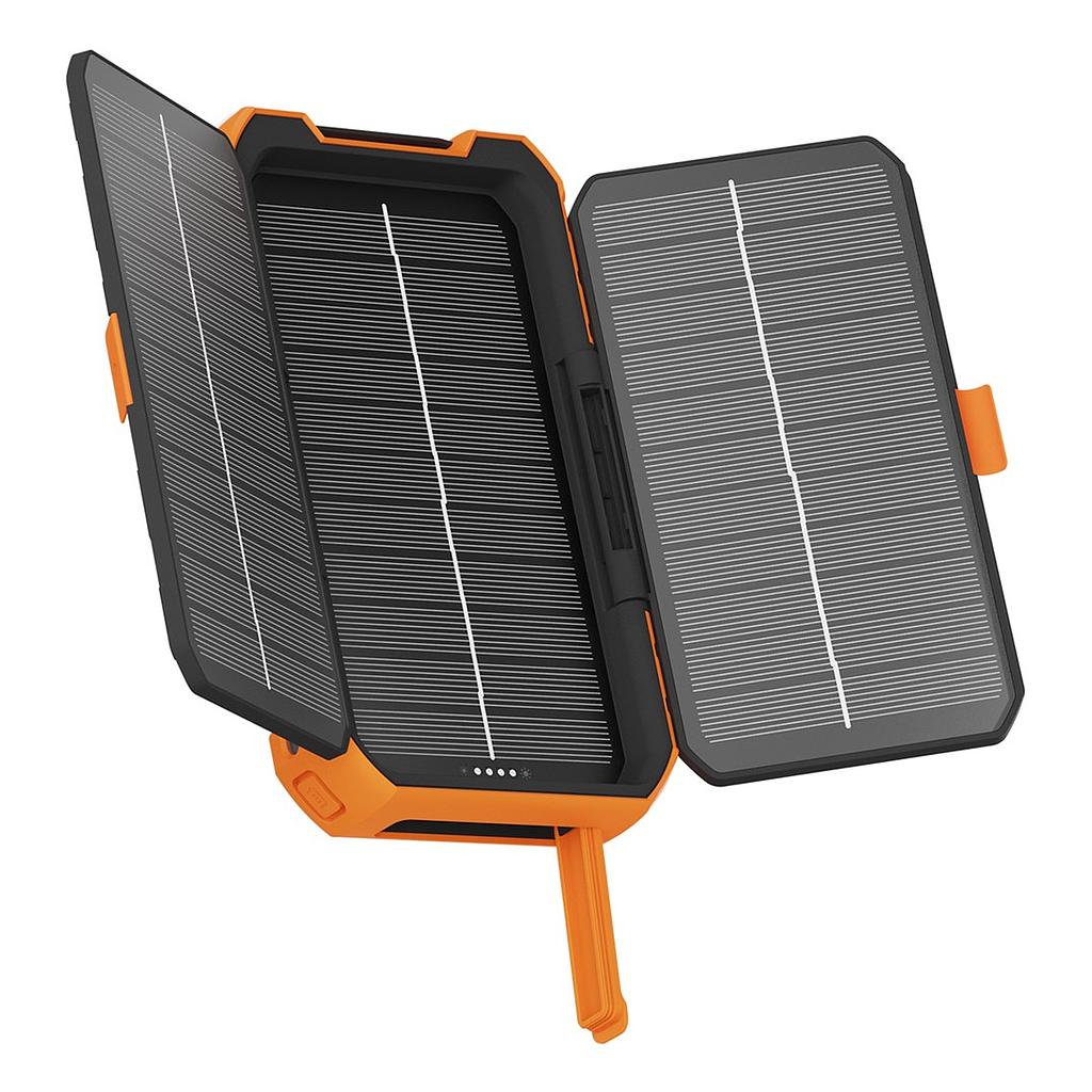 Päikesepaneeliga akupank 10Ah, rugged, oranž