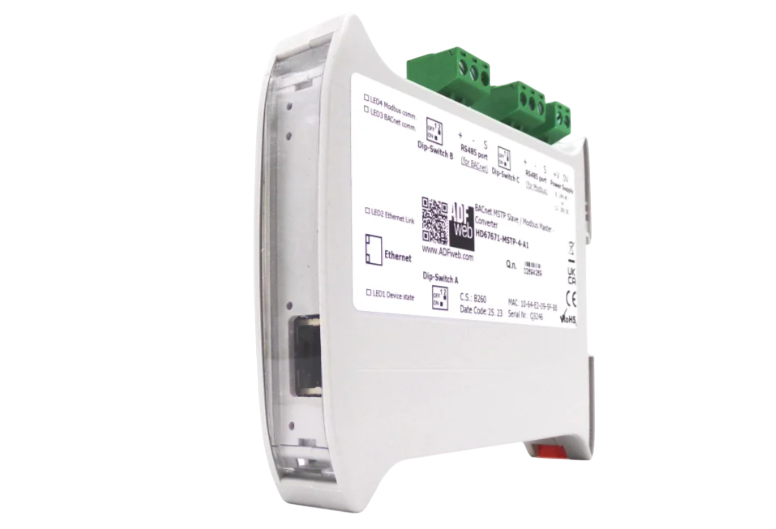 BACnet MSTP Slave to Modbus TCP Master converter for industrial automation