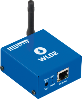 Water leak detector plain unit. 4 detection cable inputs / zones, PoE support. Ethenet and Wi-Fi connectivity