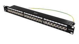 19&quot; patch panel, 24*RJ45, CAT6A, STP, 1U, 10GBPS, crown plinth, metal, must