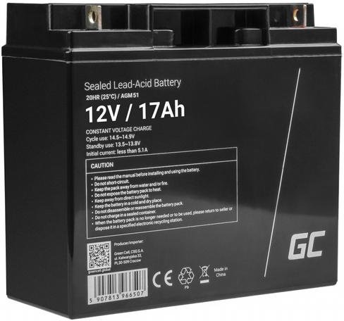 Green Cell aku AGM 12V, 17Ah