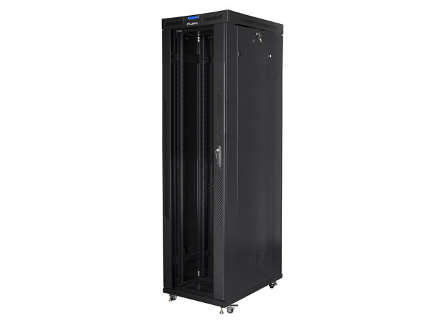 Lanberg free-standing rack 47U*800*1000 19" with glass door, LCD, black, flat pack
