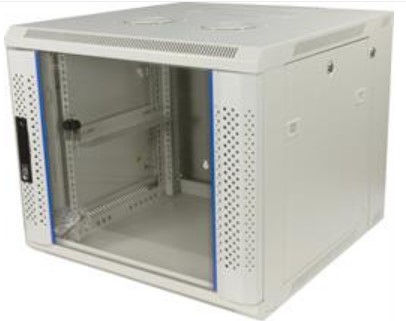 19&quot; 9U seadmekapp seinale, 600*600, klaasuks + tagumine uks, hele (RAL7035), kuni 60kg