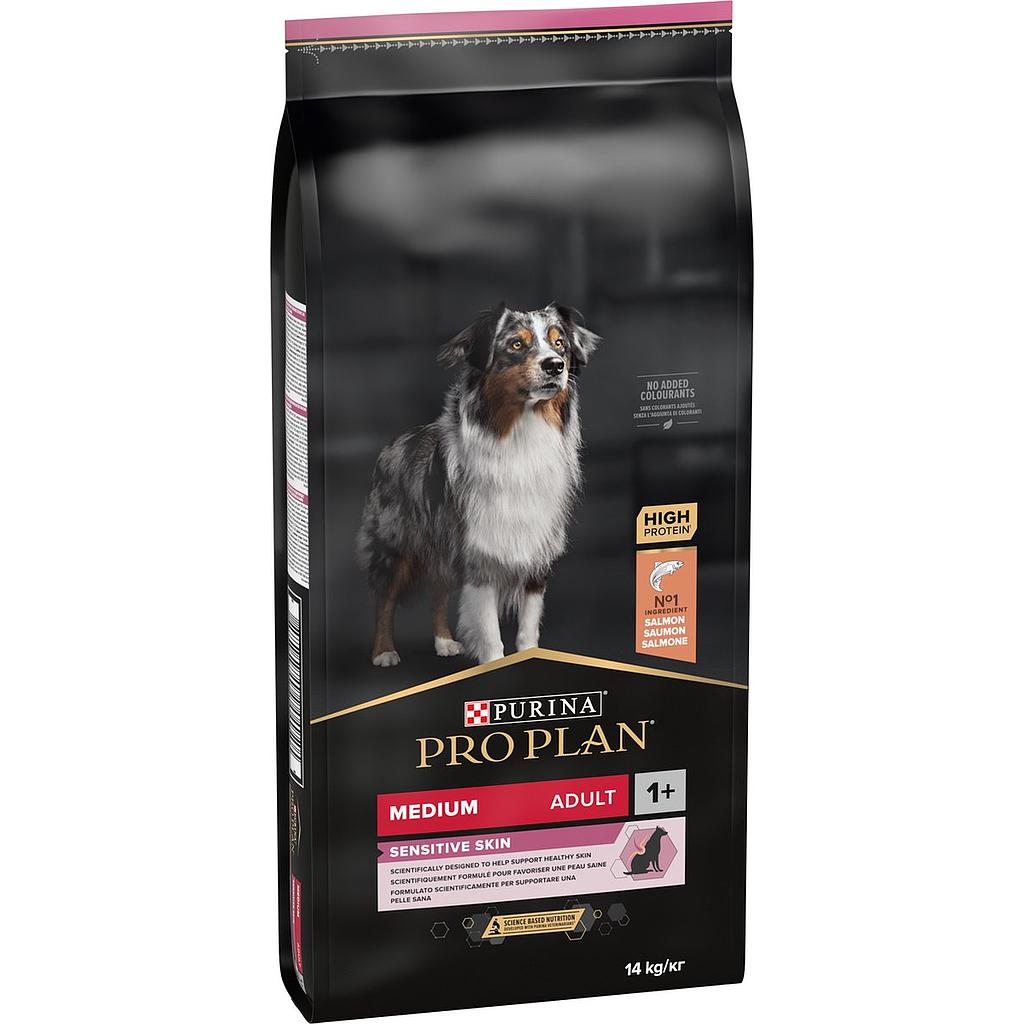 Pro Plan koera täissööt, keskmise suurusega tundliku nahaga koerale, rohke lõhega, 14kg