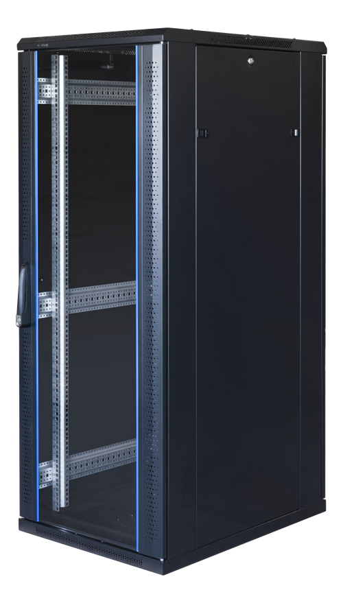 Toten System G 19&quot; floor cabinet 32U/600*1000, front door with glass, perforated rear door, black