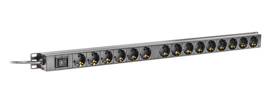 Deltaco branch outlet, 15*CEE 7 / 4.1*CEE 7/7, pet protection, 0.808m 1U, 2m cable, black
