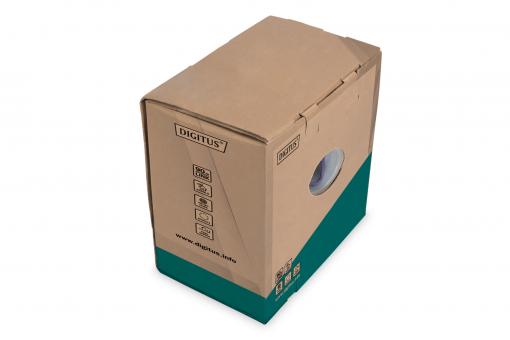 Digitus Cat6 SF-UTP patch cable raw length 305 m paper box AWG 26/7 LSZH simplex color grey