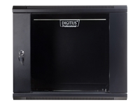 Digitus wall mount cabinet 19&quot; 9U rack 600*600mm glass door black unmounted