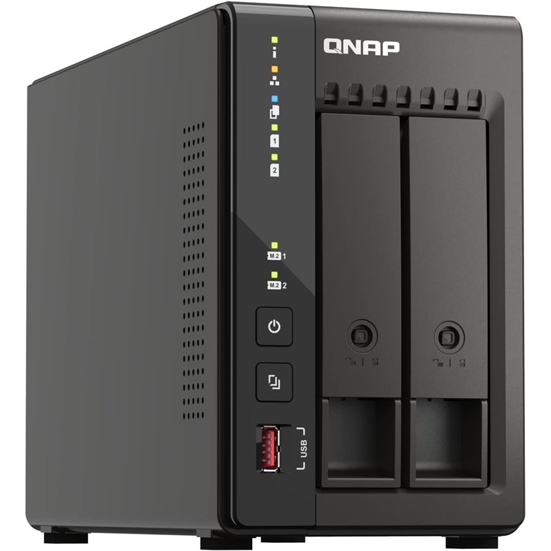 Qnap TS-253E-8G 2 bay high-performance desktop NAS with Intel Celeron quad-core CPU, 8GB DDR4 RAM &amp; dual 2.5GbE (2.5G/1G/100M), diskless