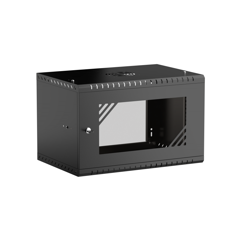 ECO-Line rack 19&quot;, 6U/350mm - black, glass door