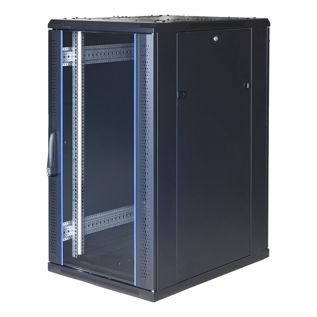 Toten 19&quot; 22U rack cabinet, System G, 600*1000, glass door, rear metal door, 800kg load, black
