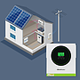 Qoltec hybrid off-grid solar inverter 3500W, 100A, 24V, MPPT, sinus, Wi-Fi option, power factor 1.0