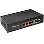 Qoltec unmanaged Gigabit PoE switch,  4*RJ45 PoE, 1*RJ45 uplink, 1*SFP, 65W