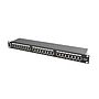 Lanberg 19" 1U 24 port patch panel, Cat.6 FTP, with cable organizer, shielded, black