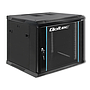 Qoltec 19" wall-mount rack cabinet 9U 600*500*600, with glass door, black